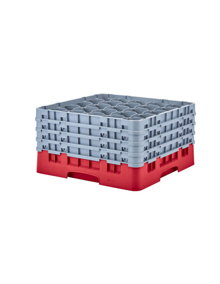Cesta de lavado 25 comp. 4 alturas- 8,7 cm Ø máx. - alt. máx. 24,1 cm - 50 x 50 x 26,7 cm - Rojo