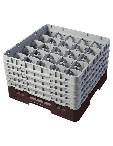Cesta de lavado 25 comp. 5 alturas - 8,7 cm Ø máx. - alt. máx. 25,8 cm - 50 x 50 x 30,8 cm - Castaño