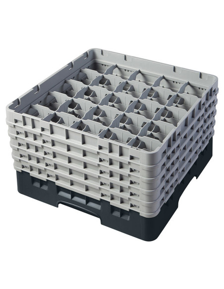 Cesta de lavado 25 comp. 5 alturas - 8,7 cm Ø máx. - alt. máx. 25,8 cm - 50 x 50 x 30,8 cm - Negro