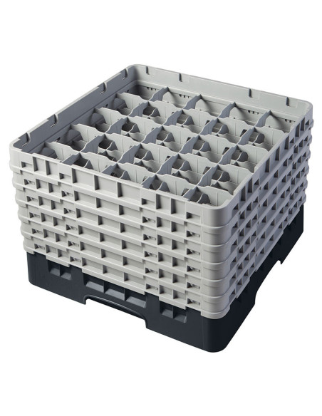 Cesta de lavado 25 comp. 6 alturas - 8,7 cm Ø máx. - alt. máx. 29,9 cm - 50 x 50 x 34,9 cm - Negro