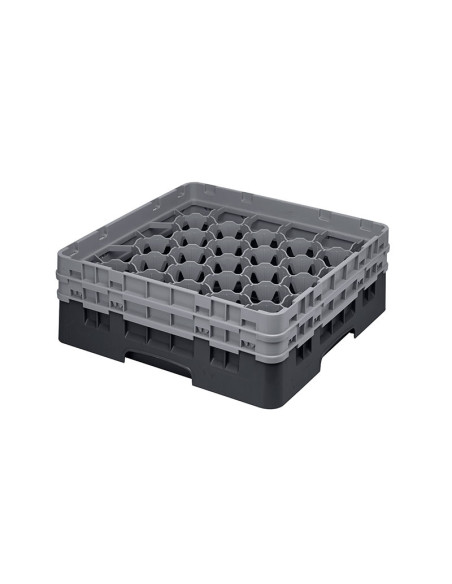 Cesta de lavado 30 comp. 2 alturas - 7,84 cm Ø máx. - alt. máx. 13,5 cm - 50 x 50 x 18,4 cm - Negro