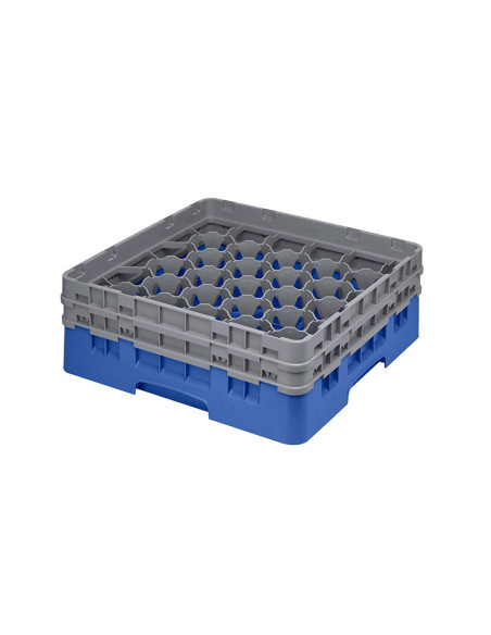 Cesta de lavado 30 comp. 2 alturas - 7,84 cm Ø máx. - alt. máx. 13,5 cm - 50 x 50 x 18,4 cm - Azul