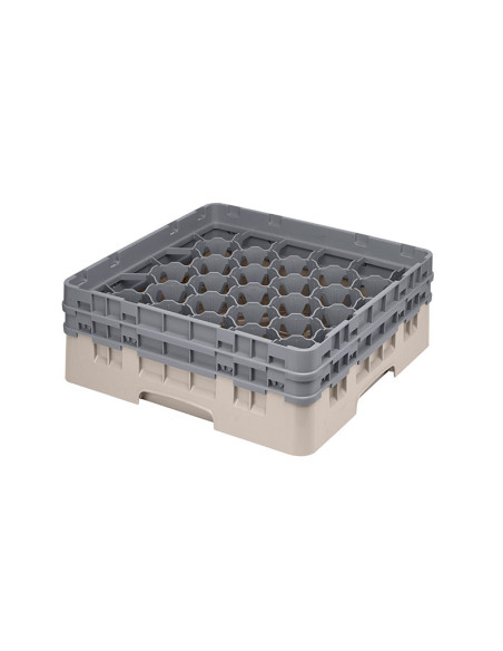 Cesta de lavado 30 comp. 2 alturas - 7,84 cm Ø máx. - alt. máx. 13,5 cm - 50 x 50 x 18,4 cm - Beige