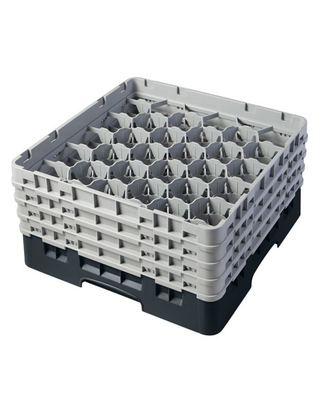Cesta de lavado 30 comp. 4 alturas - 7,84 cm Ø máx. - alt. máx. 21,7 cm - 50 x 50 x 26,7 cm - Negro