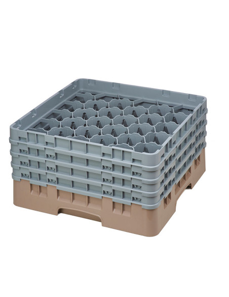 Cesta de lavado 30 comp. 4 alturas - 7,84 cm Ø máx. - alt. máx. 21,7 cm - 50 x 50 x 26,7 cm - Beige