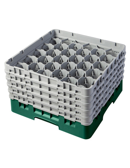 Cesta de lavado 30 comp. 5 alturas - 7,84 cm Ø máx. - alt. máx. 25,8 cm - 50 x 50 x 30,8 cm - Verde sherwood