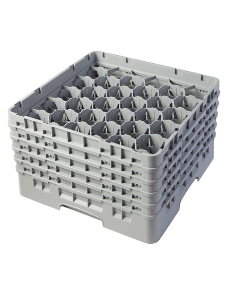 Cesta de lavado 30 comp. 5 alturas - 7,84 cm Ø máx. - alt. máx. 25,8 cm - 50 x 50 x 30,8 cm - Gris claro