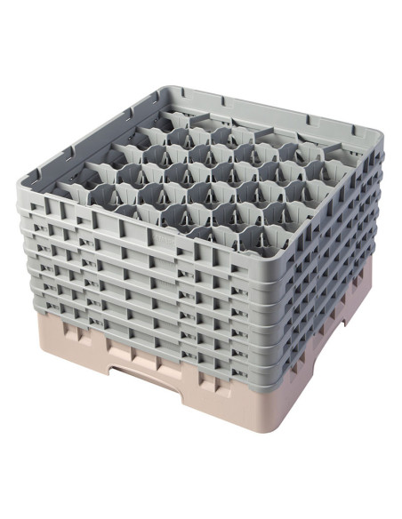 Cesta de lavado 30 comp. 6 alturas - 7,84 cm Ø máx. - alt. máx. 29,9 cm - 50 x 50 x 34,9 cm - Beige