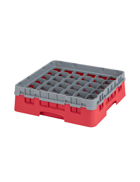 Cesta de lavado 36 comp. 1 altura - 7,2 cm Ø máx. - alt. máx. 9,4 cm - 50 x 50 x 14,3 cm - Rojo