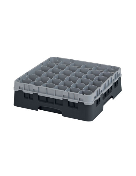 Cesta de lavado 36 comp. 1 altura - 7,2 cm Ø máx. - alt. máx. 11,8 cm - 50 x 50 x 14,3 cm - Negro