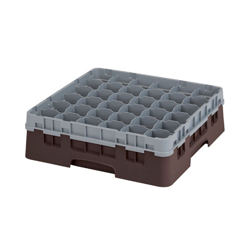 Cesta de lavado 36 comp. 1 altura - 7,2 cm Ø máx. - alt. máx. 11,8 cm - 50 x 50 x 14,3 cm - Castaño