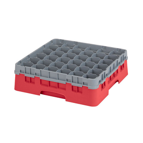 Cesta de lavado 36 comp. 1 altura - 7,2 cm Ø máx. - alt. máx. 11,8 cm - 50 x 50 x 14,3 cm - Rojo