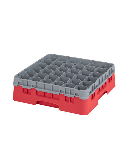 Cesta de lavado 36 comp. 1 altura - 7,2 cm Ø máx. - alt. máx. 11,8 cm - 50 x 50 x 14,3 cm - Rojo