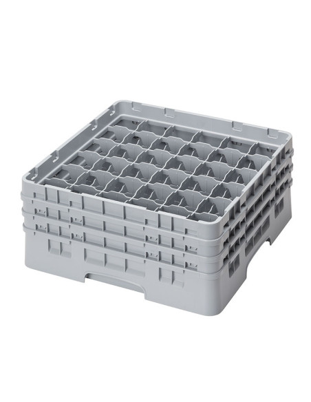 Cesta de lavado 36 comp. 3 alturas - 7,2 cm Ø máx. - alt. máx. 17,6 cm - 50 x 50 x 22,5 cm - Gris claro