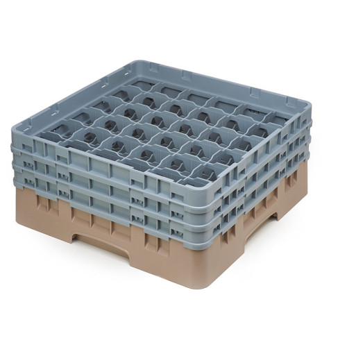 Cesta de lavado 36 comp. 3 alturas - 7,2 cm Ø máx. - alt. máx. 17,6 cm - 50 x 50 x 22,5 cm - Beige