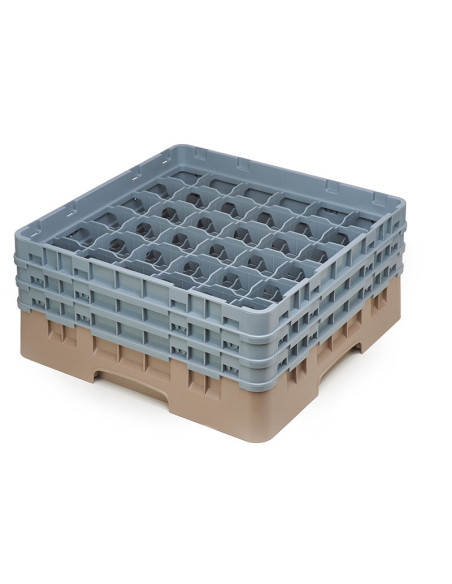 Cesta de lavado 36 comp. 3 alturas - 7,2 cm Ø máx. - alt. máx. 17,6 cm - 50 x 50 x 22,5 cm - Beige