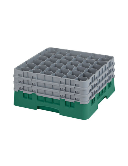 Cesta de lavado 36 comp. 3 alturas - 7,2 cm Ø máx. - alt. máx. 20 cm - 50 x 50 x 22,5 cm - Verde sherwood