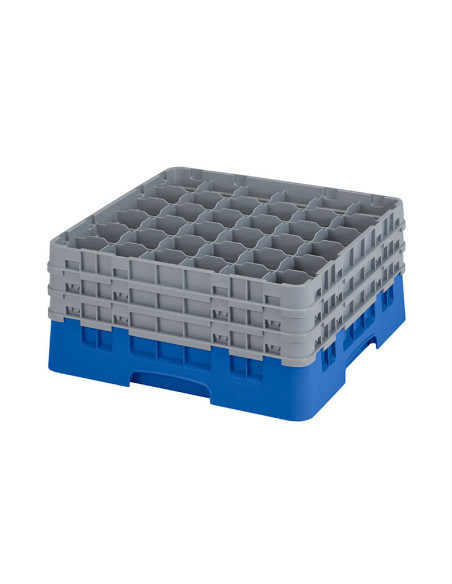 Cesta de lavado 36 comp. 3 alturas - 7,2 cm Ø máx. - alt. máx. 20 cm - 50 x 50 x 22,5 cm - Castaño