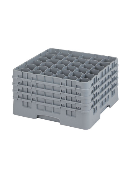 Cesta de lavado 36 comp. 4 alturas - 7,2 cm Ø máx. - alt. máx. 24,1 cm - 50 x 50 x 26,7 cm - Gris claro