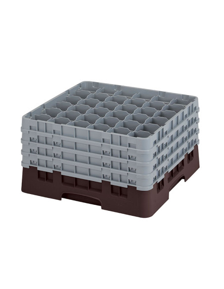 Cesta de lavado 36 comp. 4 alturas - 7,2 cm Ø máx. - alt. máx. 24,1 cm - 50 x 50 x 26,7 cm - Castaño