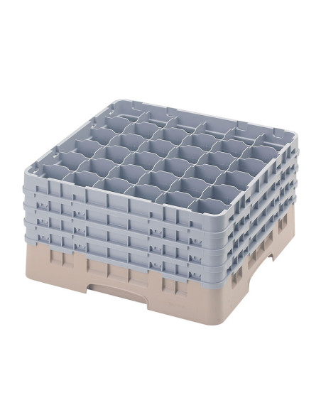 Cesta de lavado 36 comp. 4 alturas - 7,2 cm Ø máx. - alt. máx. 24,1 cm - 50 x 50 x 26,7 cm - Beige