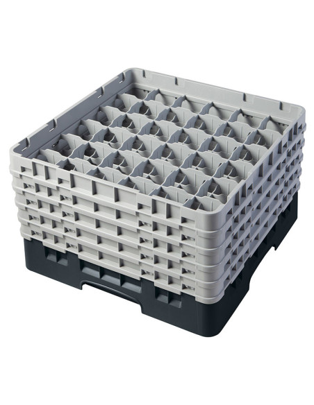 Cesta de lavado 36 comp. 5 alturas - 7,2 cm Ø máx. - alt. máx. 25,8 cm - 50 x 50 x 30,8 cm - Negro