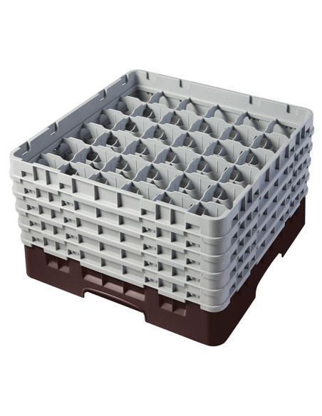 Cesta de lavado 36 comp. 5 alturas - 7,2 cm Ø máx. - alt. máx. 25,8 cm - 50 x 50 x 30,8 cm - Castaño