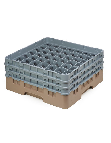 Cesta de lavado 49 comp. 3 alturas - 6 cm Ø máx. - alt. máx. 17,6 cm - 50 x 50 x 22,5 cm - Beige
