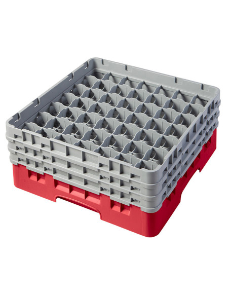 Cesta de lavado 49 comp. 3 alturas - 6 cm Ø máx. - alt. máx. 17,6 cm - 50 x 50 x 22,5 cm - Rojo