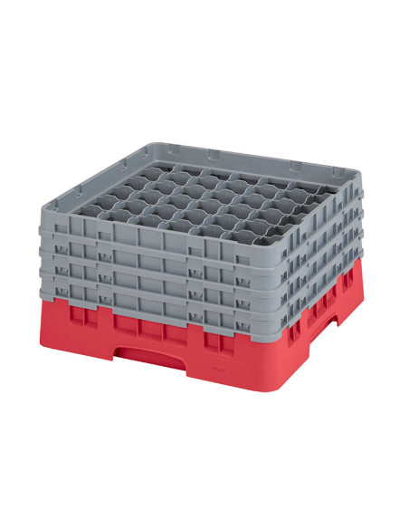 Cesta de lavado 49 comp. 4 alturas - 6 cm Ø máx. - alt. máx. 21,7 cm - 50 x 50 x 26,7 cm - Rojo