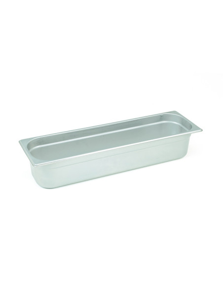 Cubeta GN 2/4 de acero inoxidable. Tamaño 53 x 16,2 cm. Profundidad 6,5 cm. Capacidad 4 L - Venta 1 unidad