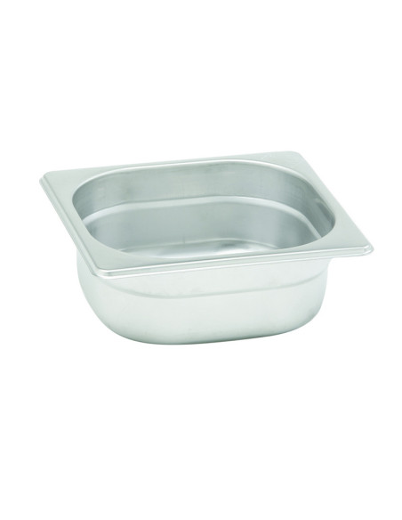 Cubeta GN 1/6 de acero inoxidable. Tamaño 16,2 x 17,6 cm. Profundidad 6,5 cm. Capacidad 1,1 L. - Venta 1 unidad