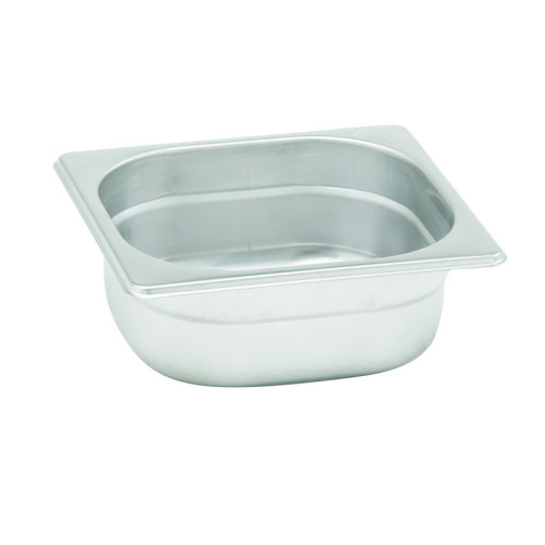 Cubeta GN 1/6 de acero inoxidable. Tamaño 16,2 x 17,6 cm. Profundidad 20 cm. Capacidad 3,2 L. - Venta 1 unidad