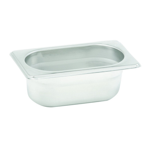 Cubeta GN 1/9 de acero inoxidable. Tamaño 10,8 x 17,6 cm. Profundidad 6,5 cm. Capacidad 0,6 L. - Venta 1 unidad