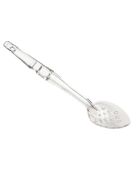 Cuchara de servicio perforada - 33 cm de largo - Policarbonato Transparente - Venta 1 unidad.