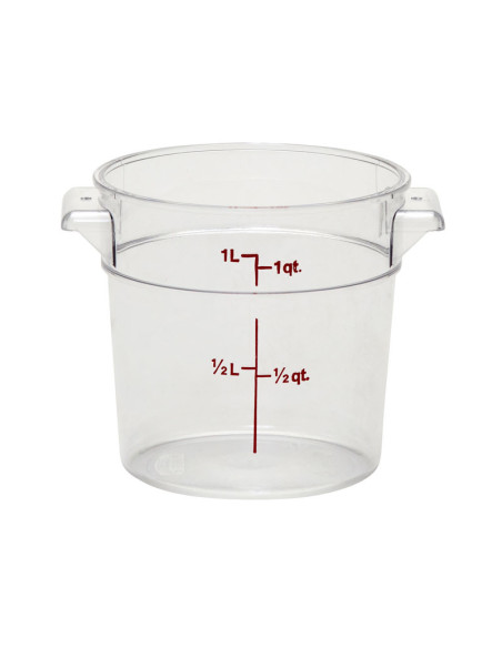 - RFSCW1 -135 - Recipiente redondo 900 ml - 15,4 x 15,4 cm - Transparente (Tapa no incluida) - Venta 1 unidad.