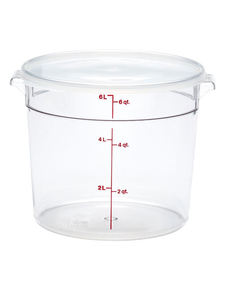 Recipiente redondo 5,7 L - 25,2 x 25,2 cm - Transparente (Tapa no incluida)