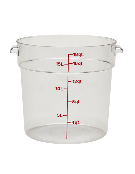 Recipiente redondo 17,2 L - 37,8 x 37,8 cm - Transparente (Tapa no incluida)