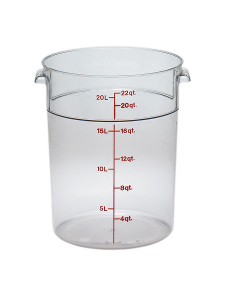 Recipiente redondo 20,8 L - 37,8 x 37,8 cm - Transparente (Tapa no incluida)