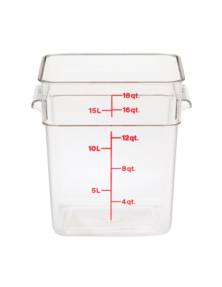 Recipiente cuadrado 17,2 L - 25,6 x 31 x 32 cm - Transparente (Tapa no incluida)