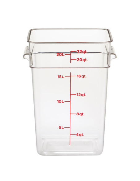 Recipiente cuadrado 20,8 L - 25,6 x 31 x 40 cm - Transparente (Tapa no incluida)