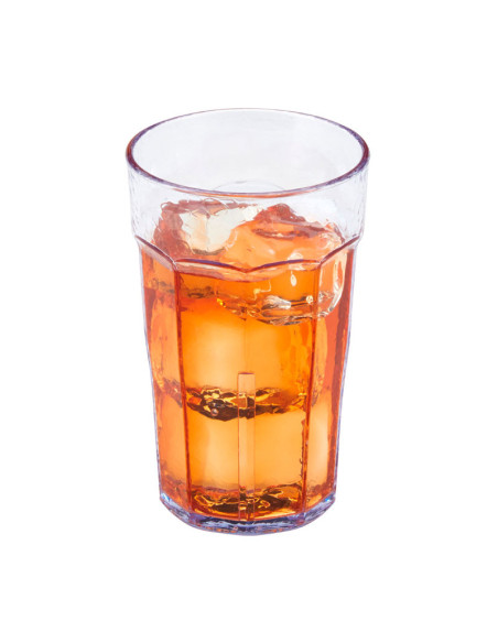 Vaso Laguna 295,7 ml - 7,4 x 7,4 x 12,1 cm - Plástico SAN - Transparente - Venta 1 unidad.