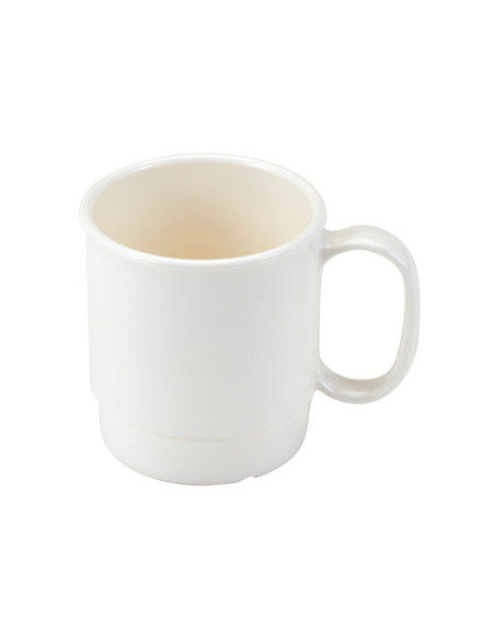Taza apilable 239 ml - 8 x 8 cm - Policarbonato Blanco - Venta 1 unidad.