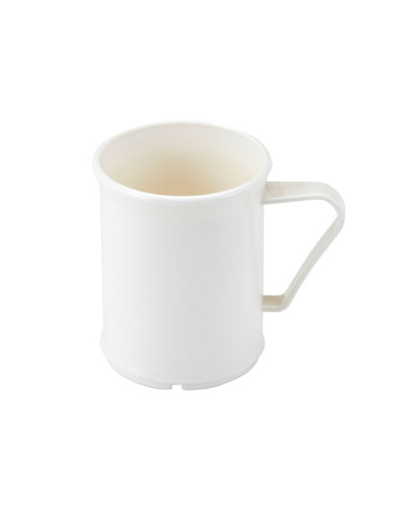 Taza 288 ml - 9,5 x 9,5 cm - Policarbonato Blanco - Venta 1 unidad.