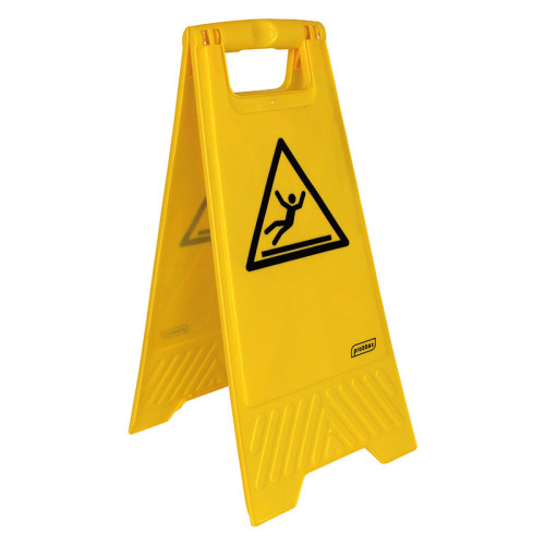 Señal de suelo "SUELO MOJADO" - 28 x 4 x 60 cm - Amarillo