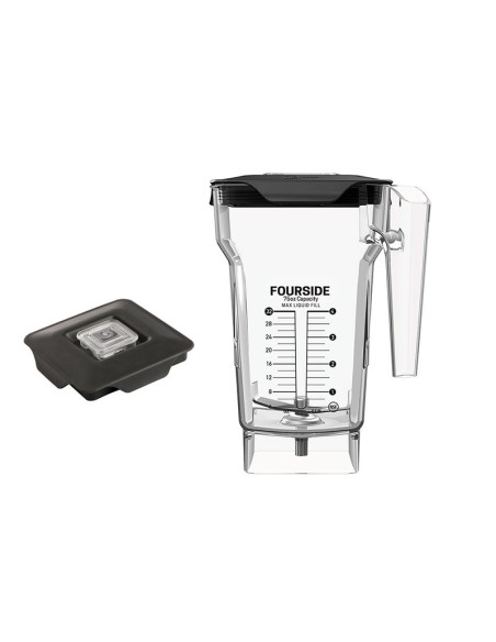 Jarra FOURSIDE de 1 litro con tapa de cierre ventilada para batidora profesional Blendtec