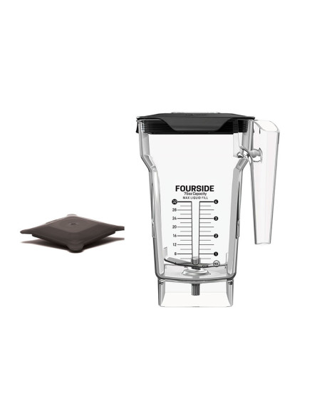 Jarra FOURSIDE de 1 litro con tapa plana dura para batidora profesional Blendtec