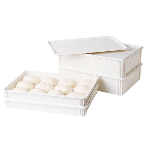 Caja de masa para pizza - 60 x 40 x 6,5 cm - Blanco - (Tapa no incluida)