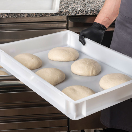 Caja de masa para pizza - 60 x 40 x 9,5 cm - Blanco - (Tapa no incluida)