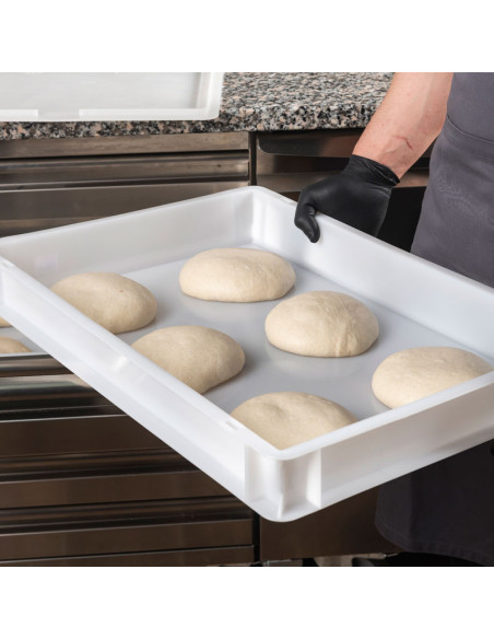 Caja de masa para pizza - 60 x 40 x 9,5 cm - Blanco - (Tapa no incluida)